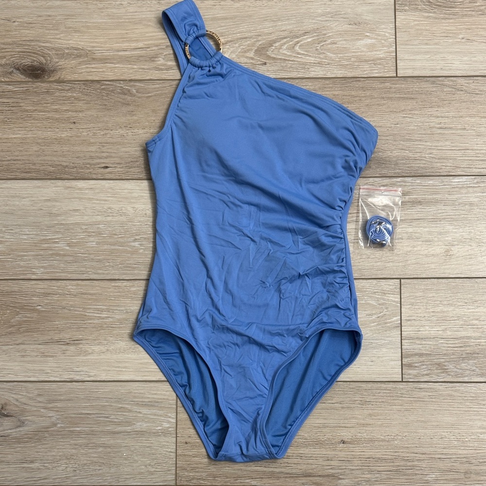 MICHAEL Michael Kors Blue One-Shoulder One Piece